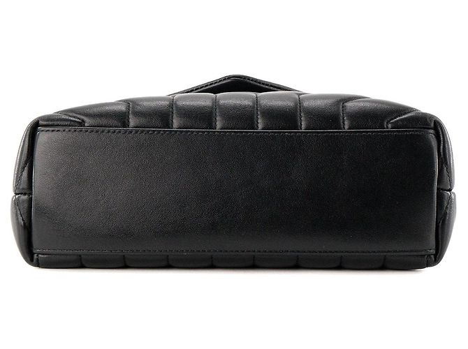 Autre Marque SAINT LAURENT - Borsa a tracolla Loulou Small Saint Laurent in pelle liscia nera Nero - vista 4