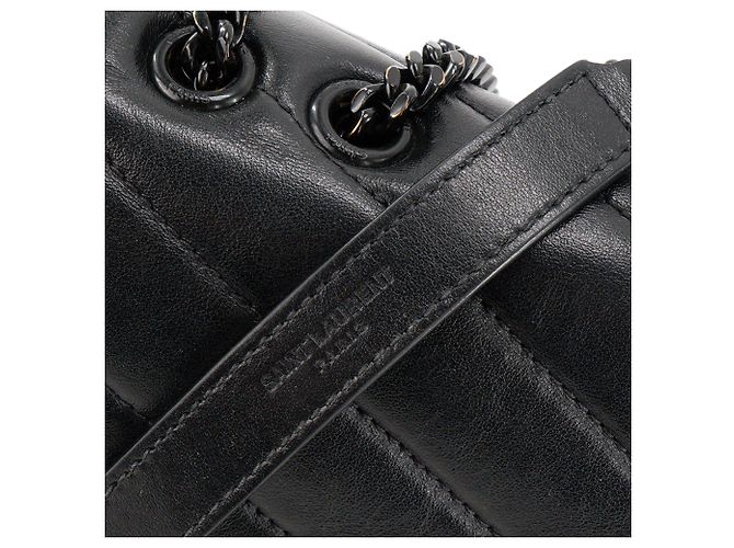Autre Marque SAINT LAURENT - Borsa a tracolla Loulou Small Saint Laurent in pelle liscia nera Nero - vista 5