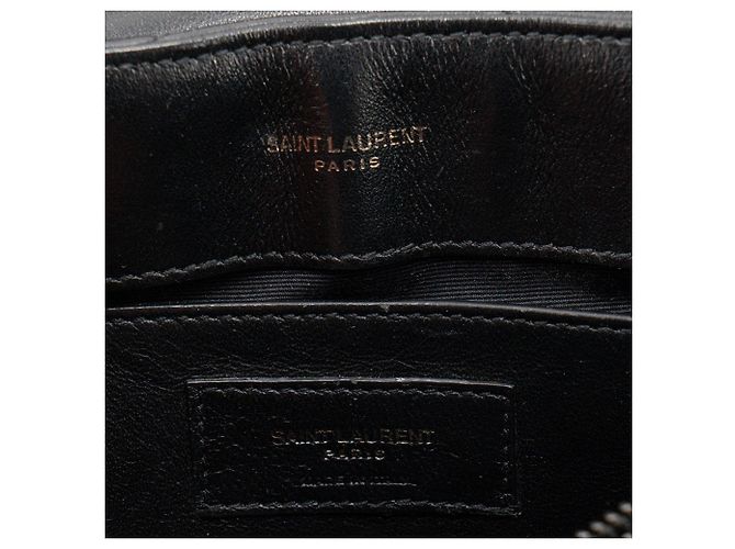 Autre Marque SAINT LAURENT - Borsa a tracolla Loulou Small Saint Laurent in pelle liscia nera Nero - vista 7