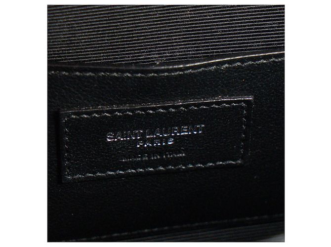 Autre Marque SAINT LAURENT - Borsa a tracolla Envelope Small Saint Laurent in pelle grana grossa nera Nero - vista 7