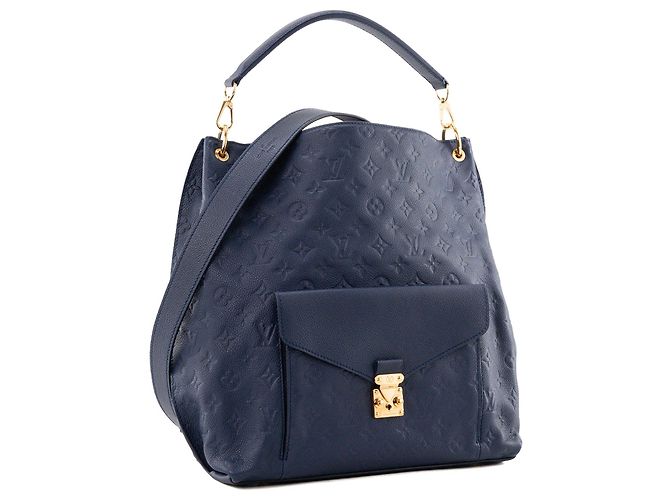 LOUIS VUITTON - Borsa tote Hobo Métis Louis Vuitton in pelle empreinte blu navy - vista 2