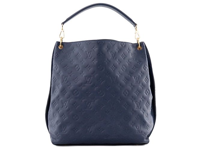 LOUIS VUITTON - Borsa tote Hobo Métis Louis Vuitton in pelle empreinte blu navy - vista 3
