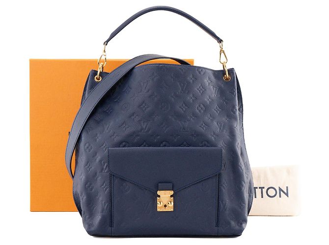 LOUIS VUITTON - Borsa tote Hobo Métis Louis Vuitton in pelle empreinte blu navy - vista 9