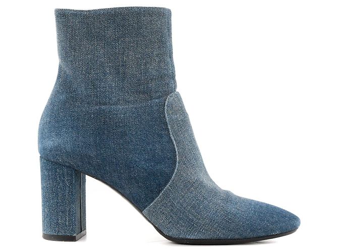 Autre Marque SAINT LAURENT - Stivaletti Lou Saint Laurent in denim blu (T38,5) - vista 2