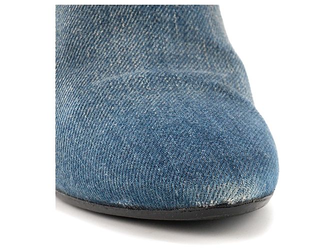 Autre Marque SAINT LAURENT - Stivaletti Lou Saint Laurent in denim blu (T38,5) - vista 5