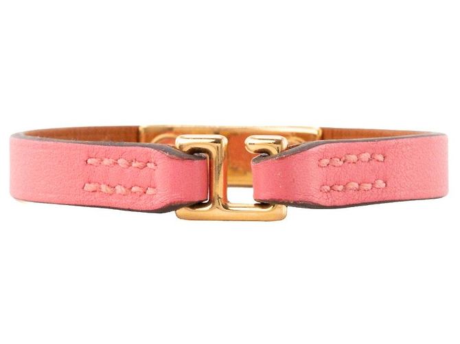 HERMÈS - Bracciale Rivale Hermès in pelle liscia rosa (T3) - vista 2