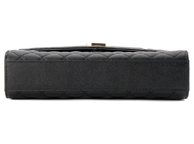 Autre Marque SAINT LAURENT - Borsa a tracolla Envelope Medium Saint Laurent in pelle grana grossa nera Nero - vista 4