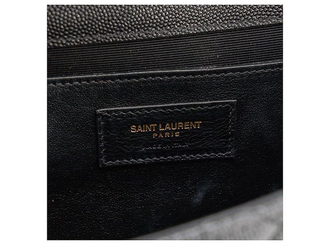 Autre Marque SAINT LAURENT - Borsa a tracolla Envelope Medium Saint Laurent in pelle grana grossa nera Nero - vista 7