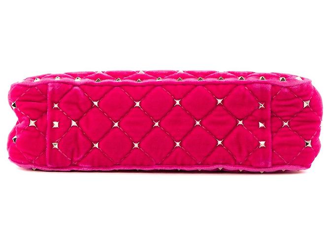 Valentino Garavani VALENTINO - Borsa a tracolla Valentino Rockstud Spike in velluto rosa - vista 4