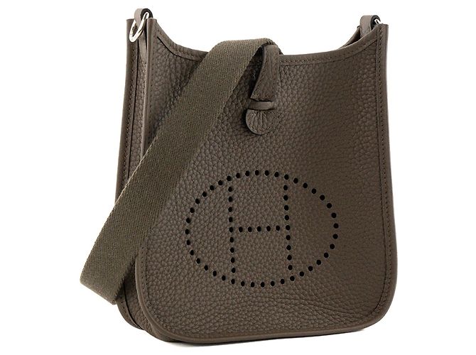HERMÈS - Borsa a tracolla Evelyne 16 in pelle clémence kaki Cachi - vista 2