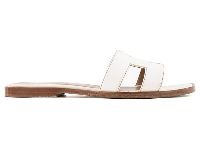 HERMÈS - Sandali Oran Hermès in pelle bianca (T35) Bianco - vista 2