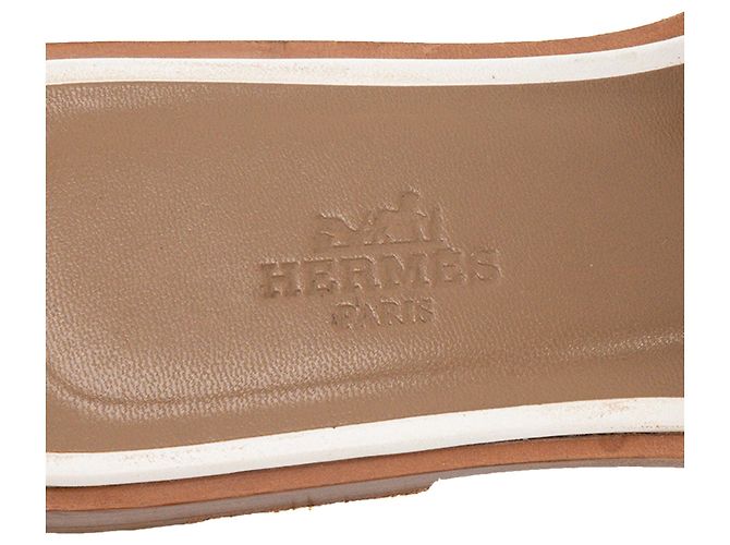 HERMÈS - Sandali Oran Hermès in pelle bianca (T35) Bianco - vista 5