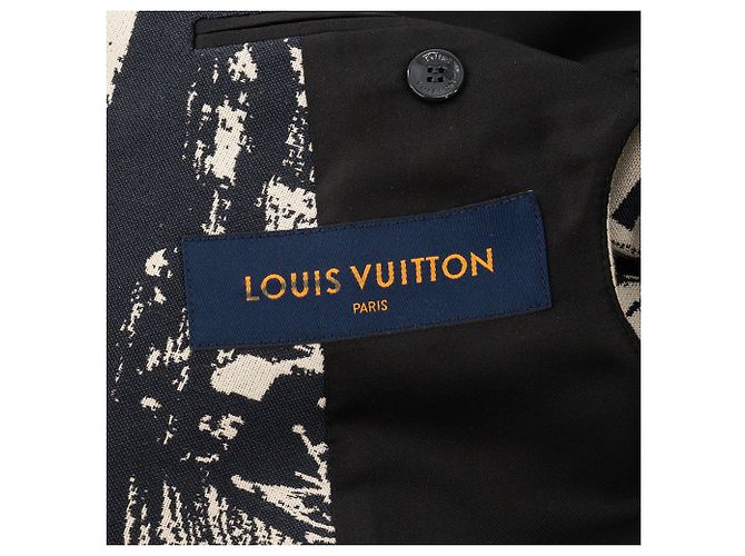 LOUIS VUITTON - Blazer Louis Vuitton con estampado en blanco y negro (T44) Azul - vista 4