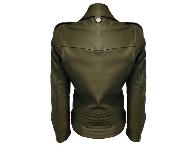 Autre Marque Giacca Moto Frame in pelle di agnello Deep Moss Verde - vista 3