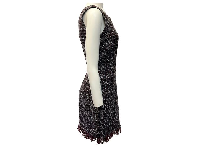 Vestido sin mangas de tweed borgoña / gris Dolce & Gabbana - vista 2