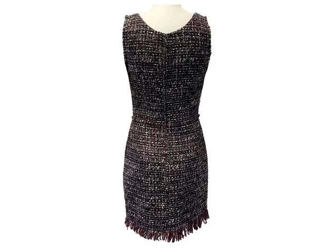 Vestido sin mangas de tweed borgoña / gris Dolce & Gabbana - vista 3