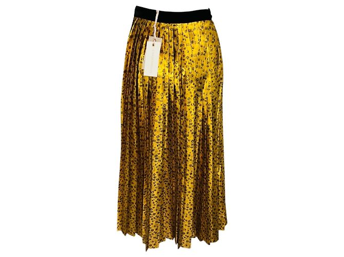 Autre Marque Falda midi plisada Lotty LoveShackFancy Gold Metallic en Safari Dorado - vista 3