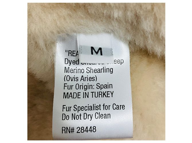 Autre Marque Fleurette Pearl Shearling-Jacke mit Gürtel Beige - Ansicht 5