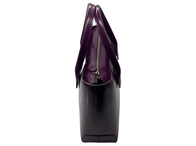 Borsa tote Tod's in pelle lucida viola con doppio manico superiore - vista 2