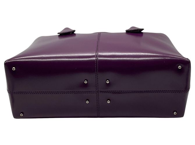 Borsa tote Tod's in pelle lucida viola con doppio manico superiore - vista 4