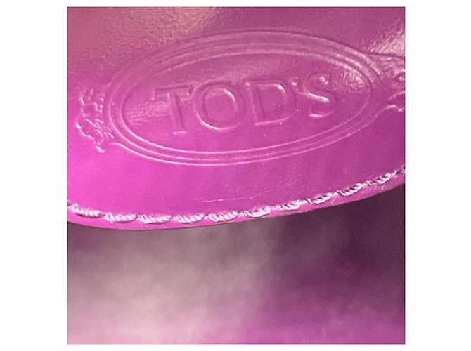 Borsa tote Tod's in pelle lucida viola con doppio manico superiore - vista 7