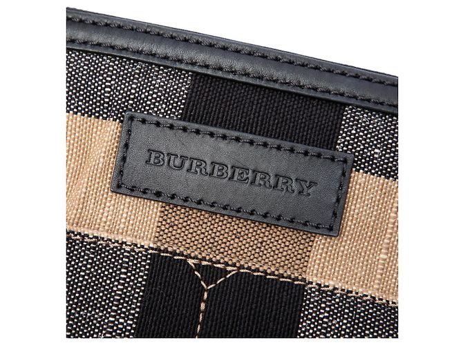 Borsa a secchiello satchel Burberry Ashby Medium Mega Check Canvas Marrone - vista 5