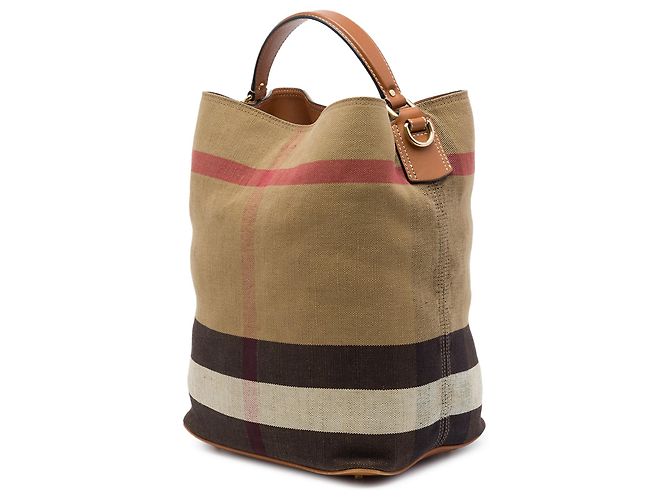 Borsa Secchiello Ashby Burberry Medium Mega Check Canvas Marrone - vista 2