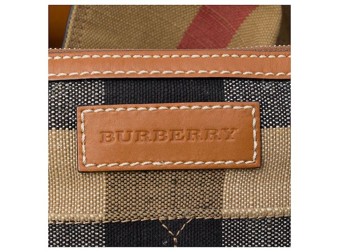 Borsa Secchiello Ashby Burberry Medium Mega Check Canvas Marrone - vista 5