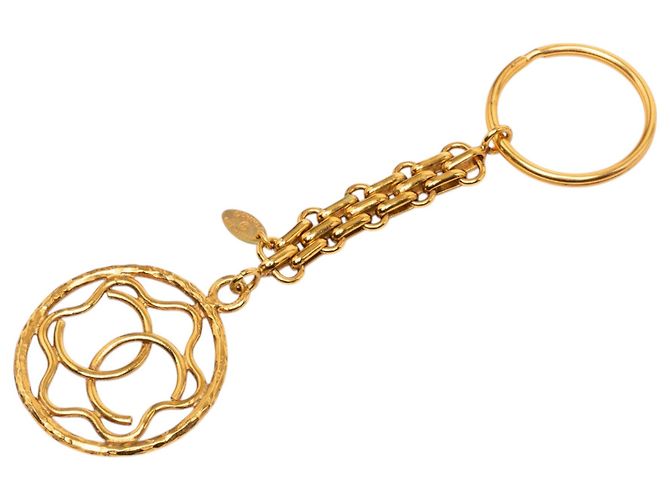Portachiavi e charm per borsa Chanel CC rotondo placcato oro D'oro - vista 2
