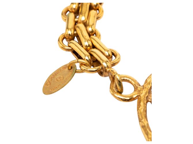 Portachiavi e charm per borsa Chanel CC rotondo placcato oro D'oro - vista 3