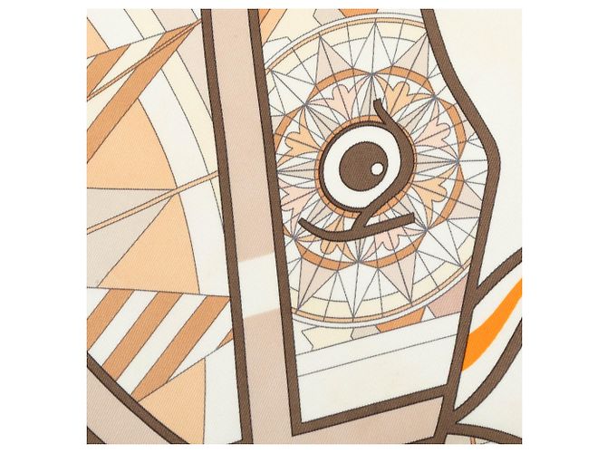 Pañuelo de seda Hermès Quadrige Naranja 70 Scarves - vista 7