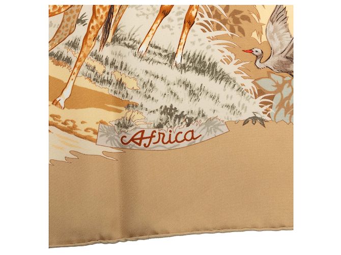 Foulard in seta Hermès Africa marrone 90 Scarves - vista 4