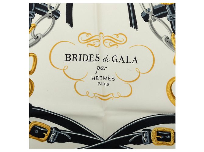 Pañuelo de seda Hermès Brides de Gala Negro 90 - vista 5