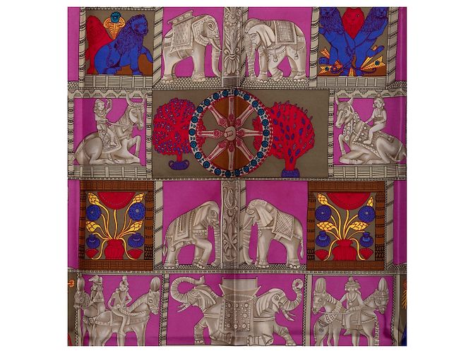 Pañuelo de seda Hermès Torana Rosa 90 Scarves - vista 2