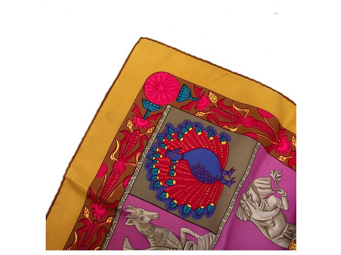 Pañuelo de seda Hermès Torana Rosa 90 Scarves - vista 8
