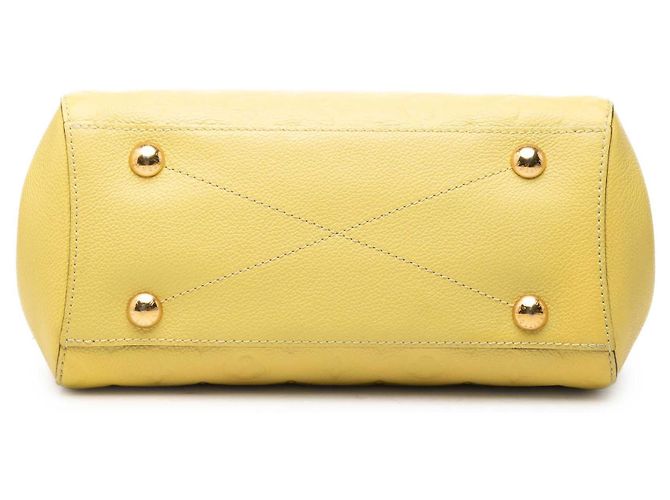 Borsa Satchel Louis Vuitton Monogram Empreinte Montaigne BB Gialla Giallo - vista 3
