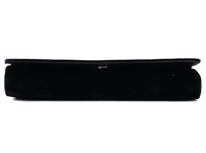 Autre Marque Borsa crossbody in velluto nero Saint Laurent con cristalli - vista 3
