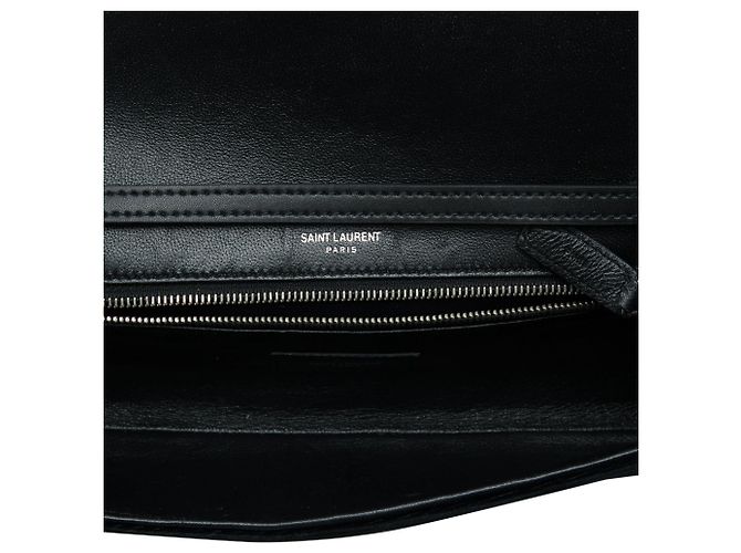 Autre Marque Borsa crossbody in velluto nero Saint Laurent con cristalli - vista 4