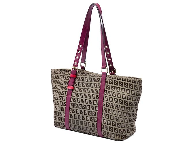 Tote Fendi Zucchino Canvas Superstar Beige - vista 2