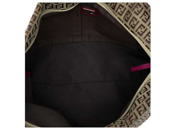 Tote Fendi Zucchino Canvas Superstar Beige - vista 4