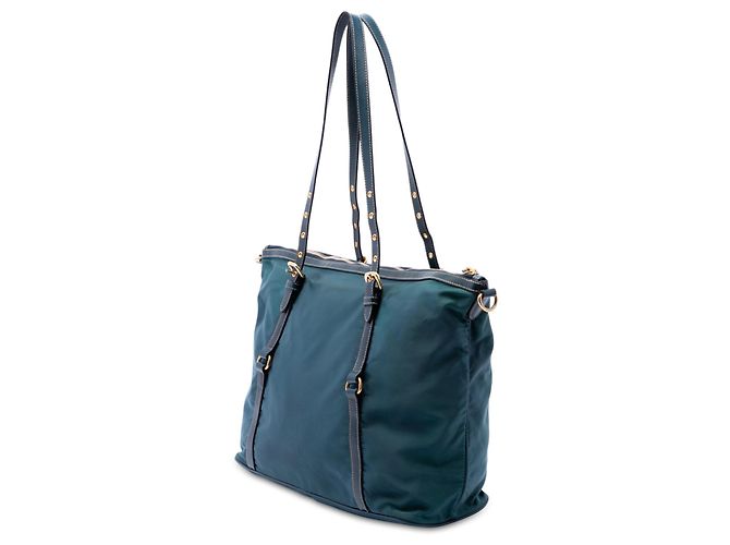 Sac satchel Prada en Tessuto avec garnitures en Saffiano Vert - vue 2
