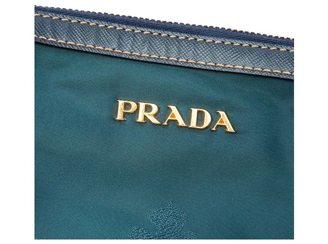 Sac satchel Prada en Tessuto avec garnitures en Saffiano Vert - vue 5
