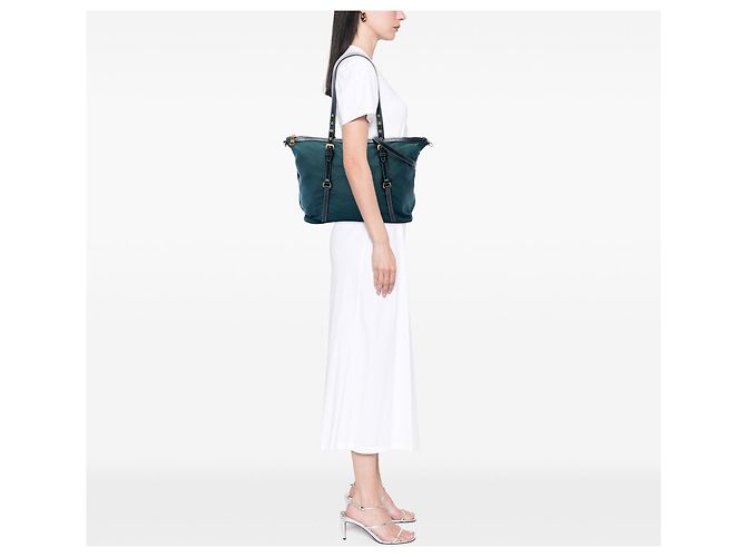 Sac satchel Prada en Tessuto avec garnitures en Saffiano Vert - vue 6