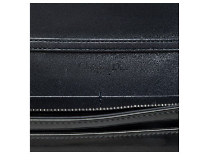 Autre Marque Borsa a tracolla Diorama Wallet on Chain in vernice metallizzata Microcannage nera Dior Nero - vista 5