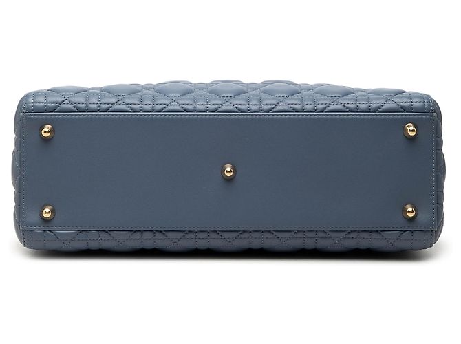 Autre Marque Lady Dior Large Satchel aus Lammleder Cannage in Blau - Ansicht 3