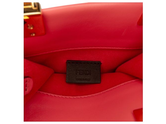 Borsa Tote Sunshine Fendi Mini Zucca in pelle goffrata rosa - vista 5