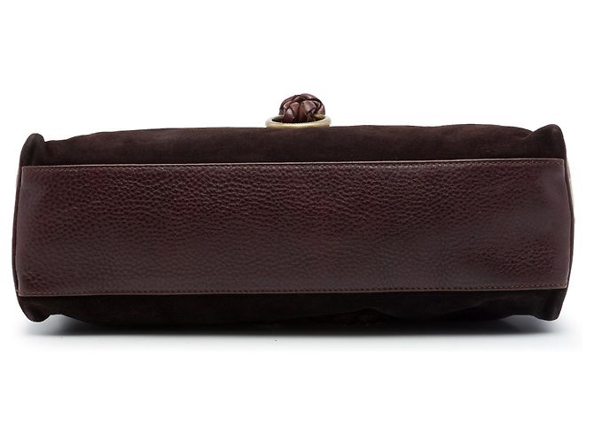 Borsa a tracolla Burberry in camoscio marrone - vista 3