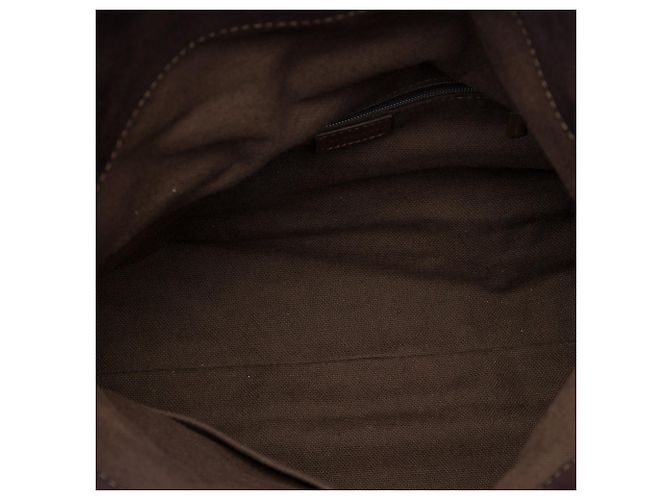Borsa a tracolla Burberry in camoscio marrone - vista 4