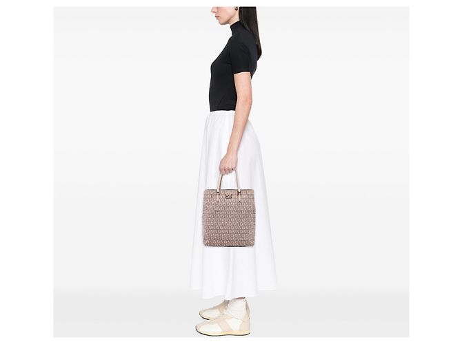 Tote Fendi Zucchino Canvas Rosa - vista 6
