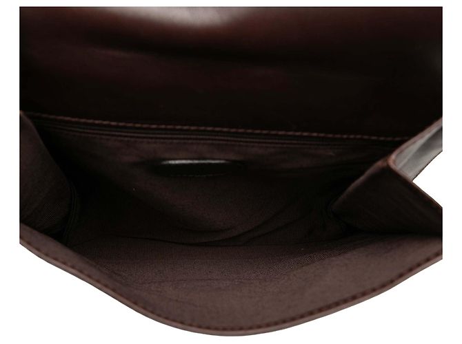 Borsa crossbody Chanel in pelle di agnello marrone - vista 4